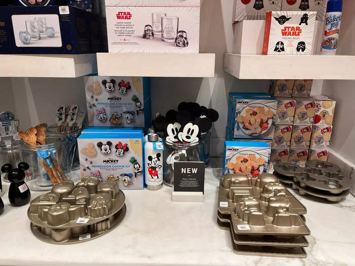 Williams Sonoma stocked some licensed merchandise like Mickey Mouse-shaped spoons and Star Wars ice-cube molds.