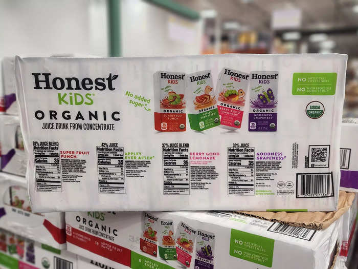 The Honest Kids organic juice boxes add excitement to school lunches.