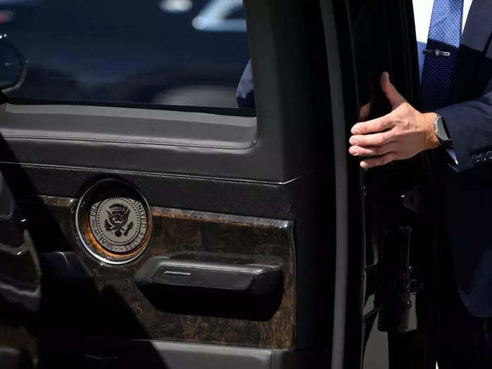 The presidential seal appears throughout the design of the car.