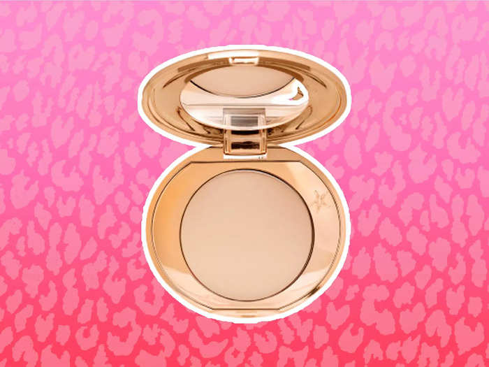 I love using the mini Charlotte Tilbury Airbrush Flawless Finish setting powder for on-the-go touch-ups. 