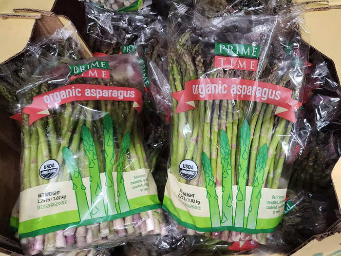 When I need a healthy side dish, I air-fry Prime Time Produce organic asparagus.