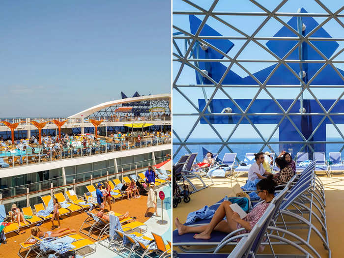 If you want to just relax by the pool, get a chair early in the day before they