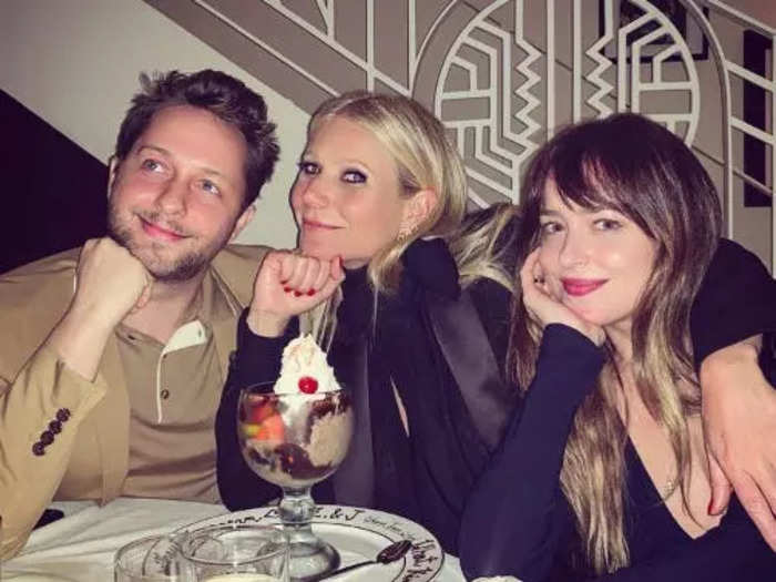 April 2019: Paltrow poses with Johnson at journalist Derek Blasberg