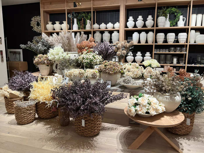 Stylists were also available to help arrange bouquets in the store