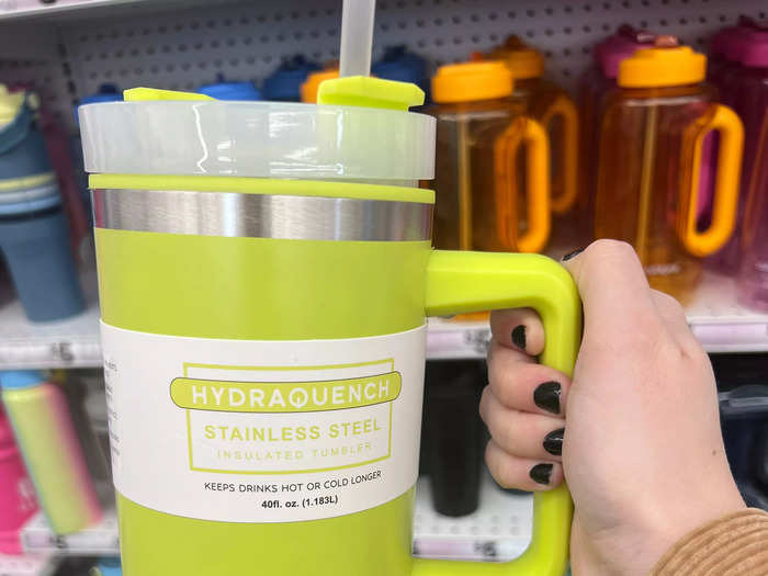 They only had this Hydraquench tumbler, which is a dead ringer for a Stanley — the same size, same shape, same capacity — except it was $5.55.