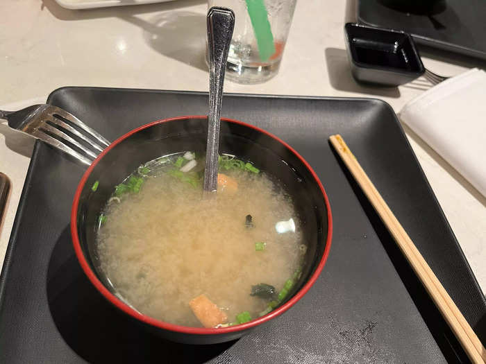 The miso soup also cost extra.