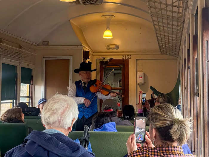 The afternoon ride was filled with more music and another cowboy skit. 