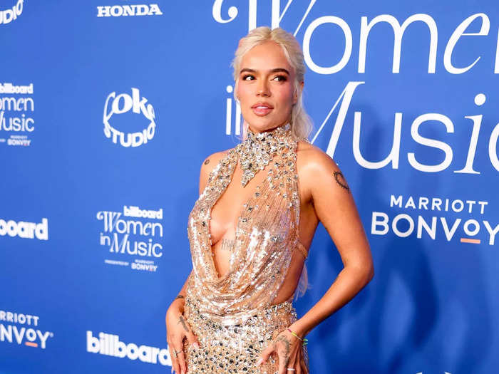 Karol G looked like she was dripping in diamonds.