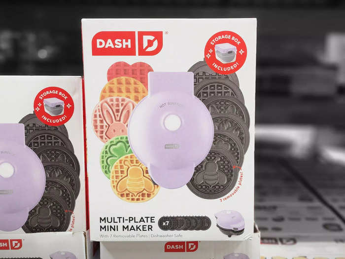 The spring edition of the Dash multi-plate mini waffle maker creates the cutest breakfast.