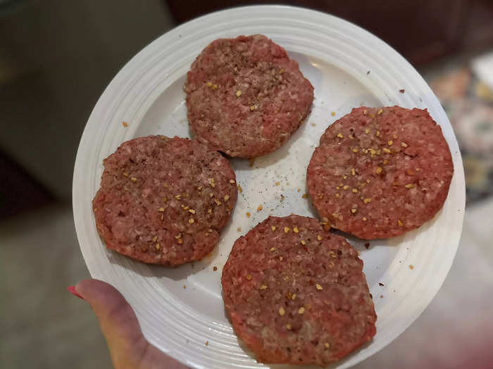I started by gathering some basic ingredients and hand-making burger patties.
