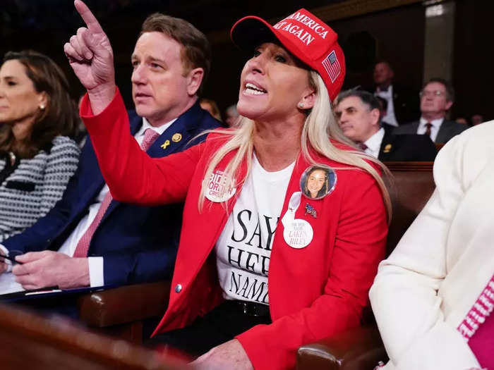 As she has in past years, Rep. Marjorie Taylor Greene heckled Biden during his address. This time, Biden responded.