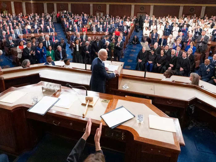 The block of white outfits created a noticeable divide in the House chamber.