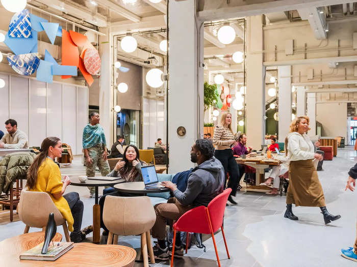 There are also communal spaces where Googlers can work. 