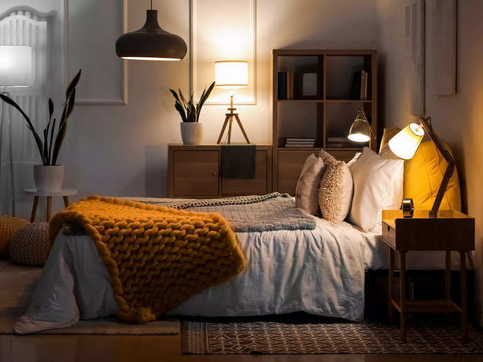 Set the mood with soft bedside lighting. 