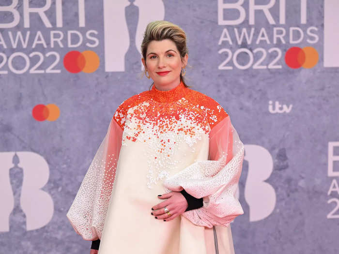 Jodie Whittaker announced her pregnancy by walking the red carpet in February 2022.