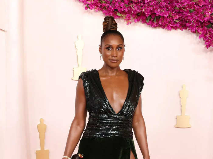 AMI Paris designed the deep-green dress Issa Rae wore to the Oscars. 