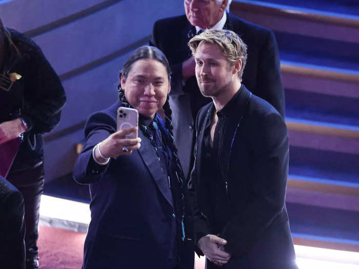 "Killers of the Flower Moon" star William Belleau snagged a selfie with Ryan Gosling.