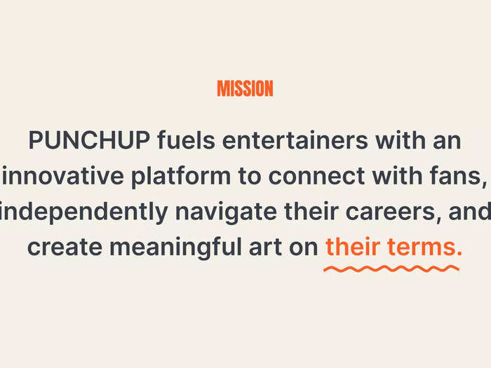 PunchUp spells out its mission statement. 