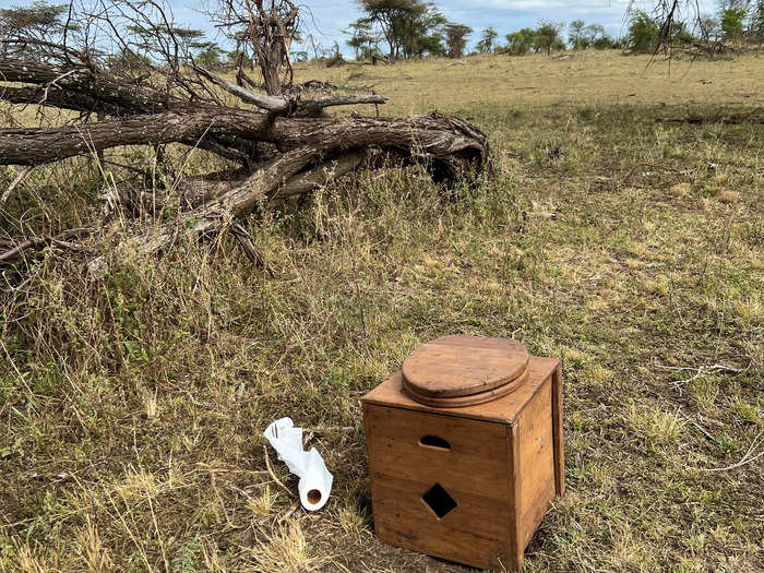 We also got another special treat in the bush that morning — a toilet!