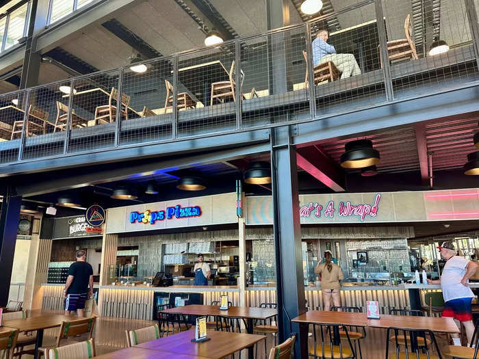 On-site dining options include a food hall and full-service restaurants.