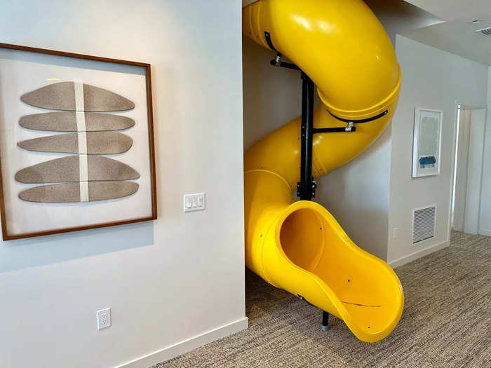 Eleven-bedroom homes have a slide between floors.