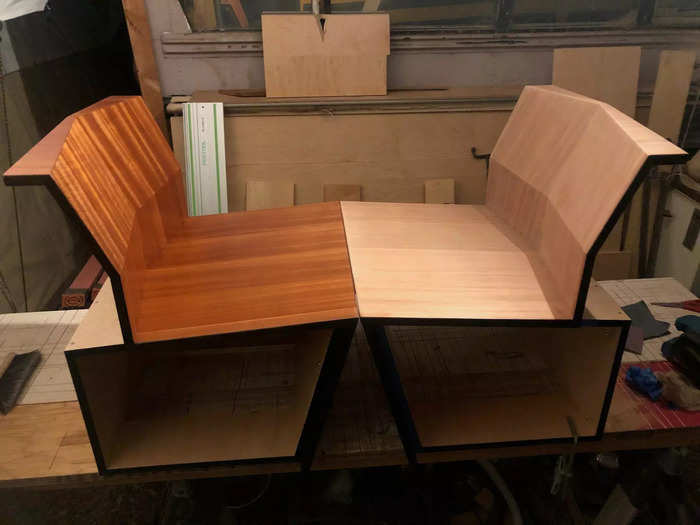 The couple spent a long time designing their perfect chairs.