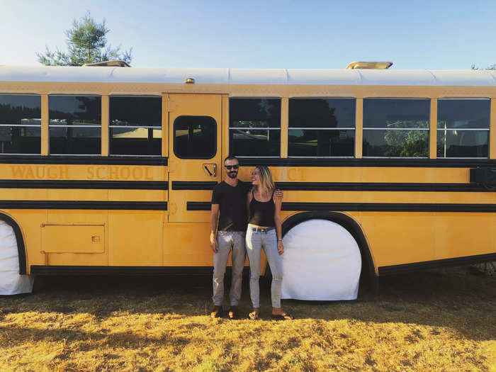 Joshua Beaman and Anna Morgan bought an old school bus for $4,000.