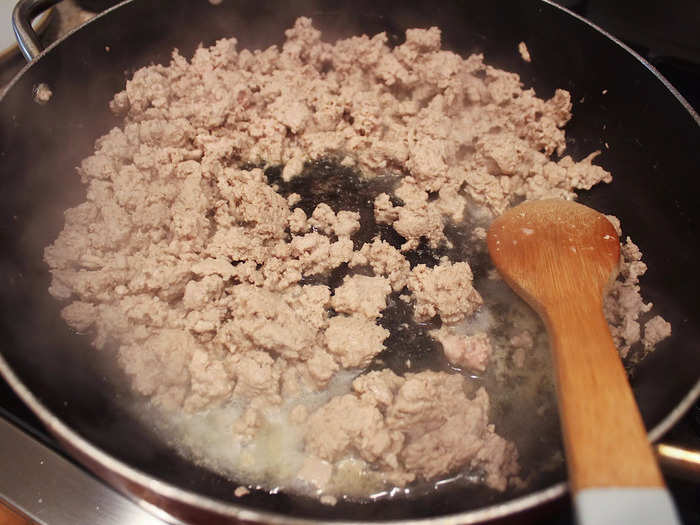 The recipe calls for 1.5 pounds of ground turkey meat, but you can get creative if you don