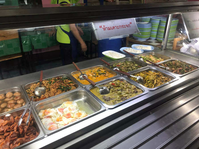 A Thai-style buffet meal was included with our bus ticket.