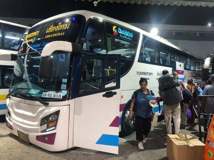 We had booked a VIP 20 bus run by Thai bus company Sombat Tour.