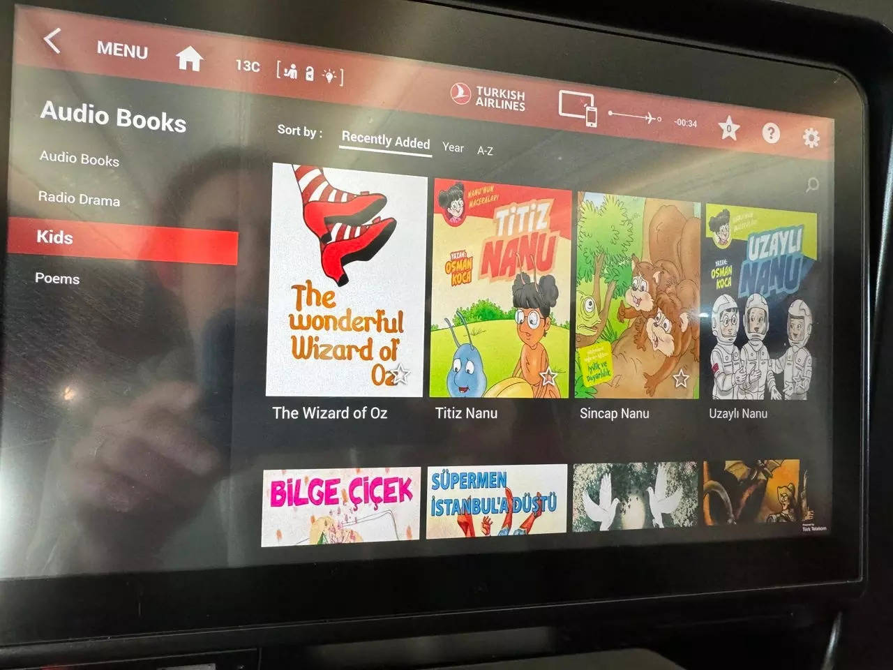 movies available Turkish Airlines flight 
