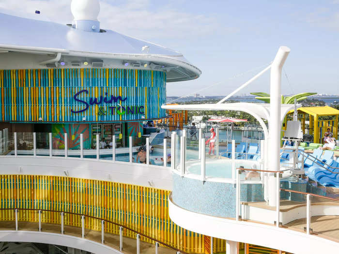 Even one of the ship’s seven pools has a swim-up bar. 