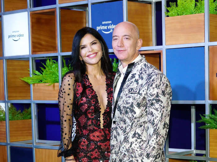 Lauren Sánchez and Jeff Bezos wore contrasting prints while attending a Prime Video event together.