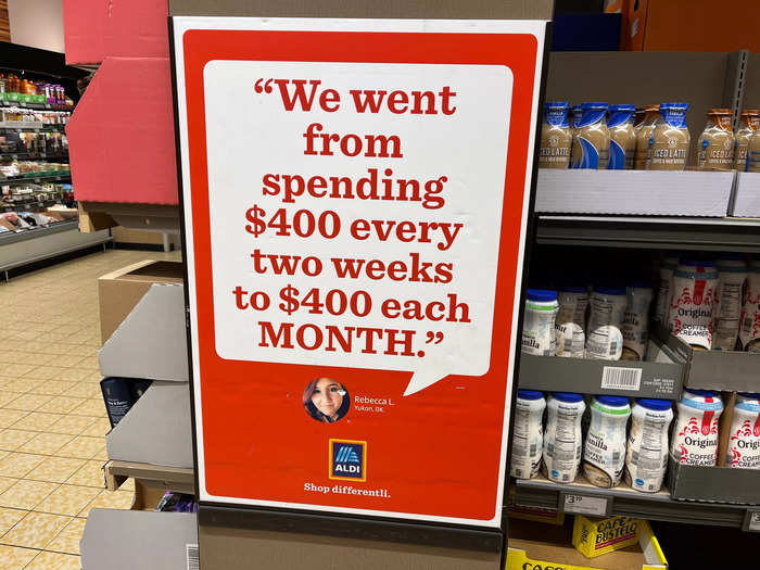 There was also signage throughout the store promoting Aldi