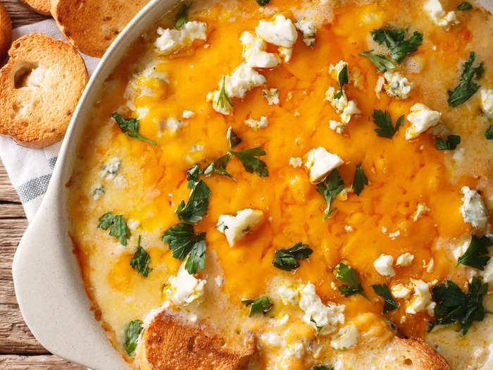 Buffalo-chicken dip is another quick and easy favorite for a holiday gathering.