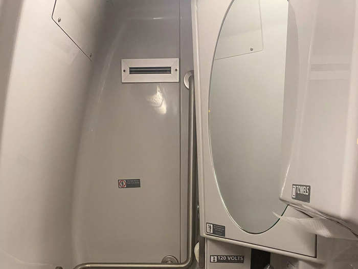 Business-class passengers had a private bathroom for the car.