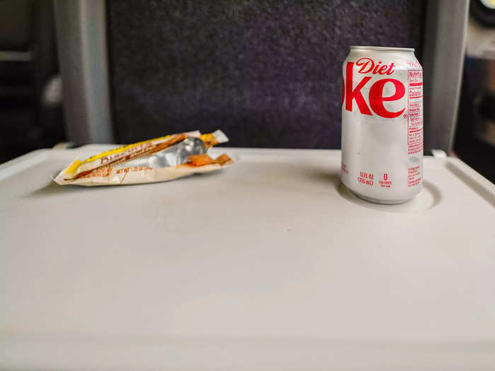 On the way, a drink was included in the price of my business-class ticket, but a meal was not.