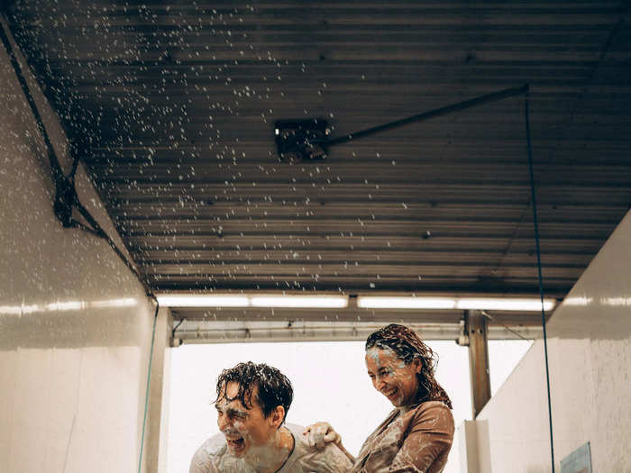 A carwash might not be the first place you think of when you think engagement photos, but maybe it should be.