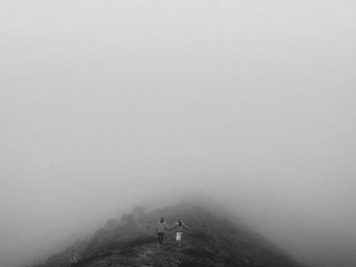 Getting married is like walking into the unknown together, which is visually represented in this photo taken on Australia