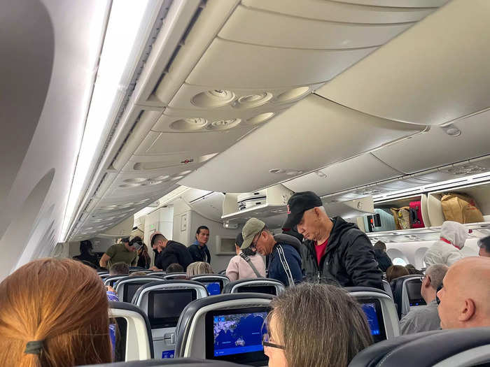 When I landed in Tokyo, I had to wait an extra 15 minutes before disembarking from the plane — as the last to board, I was the last to disembark.