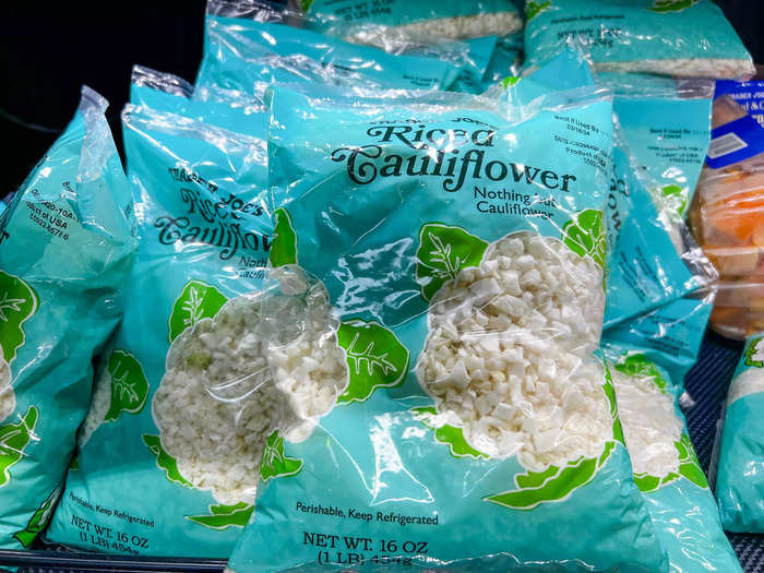 Riced cauliflower is a great carb-conscious and easy-to-cook alternative to the grain.