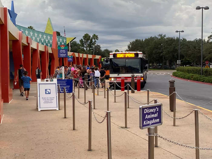 In front of the hotel, you can find buses that bring you to a ton of Disney World destinations, which will save you money on transportation and parking throughout your trip.