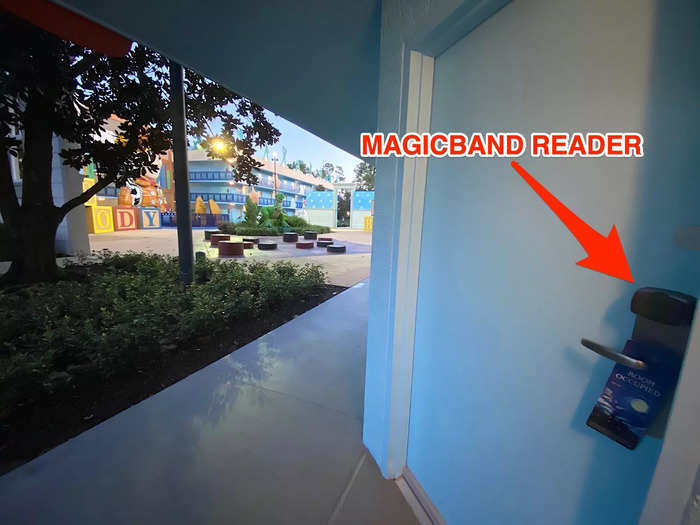 I was able to use my MagicBand — a bracelet that you can use as a room key, credit card, and more — to unlock my door.