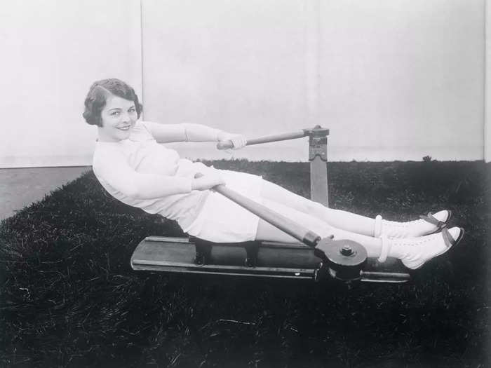 They also used very simple rowing machines to work out.