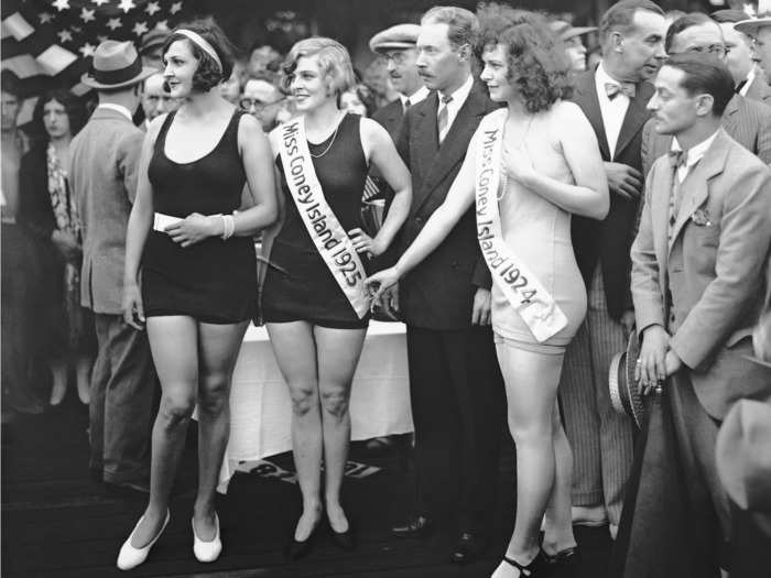 Their swimsuits were different, too, as seen worn by these women in the 1924 Miss Coney Island pageant.