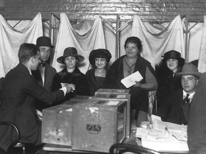 These were some of the first women to cast their ballots, just a few months after it became legal in 1920.