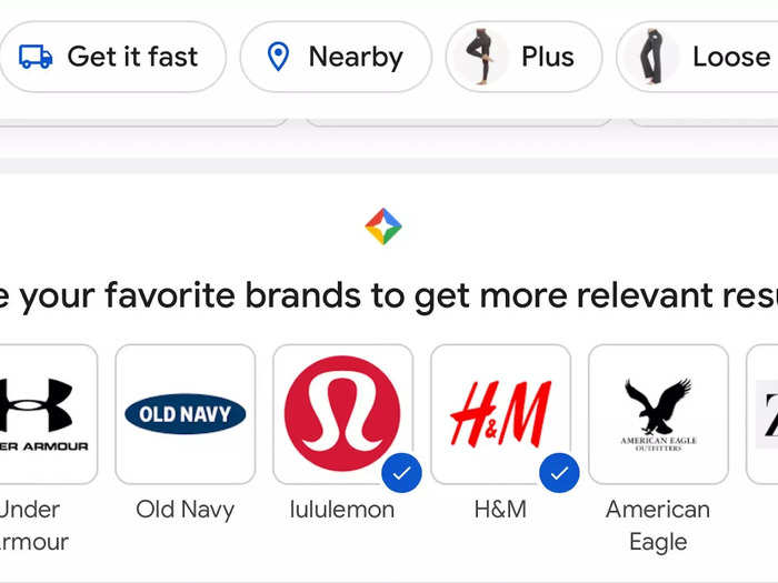 Next, you can select your favorite brands to get more accurate search results