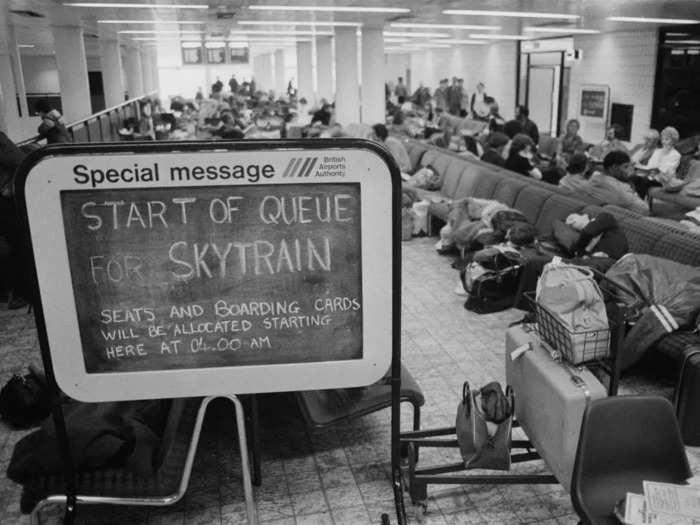 Airport announcements used to be made on chalkboards.