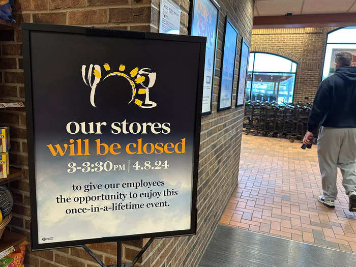 Some businesses, like grocery store Wegmans, have taken their employees into consideration as well. Wegmans are giving staff the day off "to enjoy this once-in-a-lifetime event." 