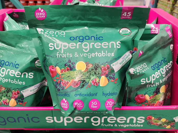 I add Zena Nutrition organic super greens to my beverages for extra nutrients.